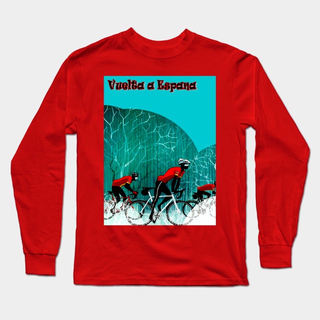 Vuelta a Espana Bicycle Racing Advertising Print Long Sleeve T-Shirt by posterbobs